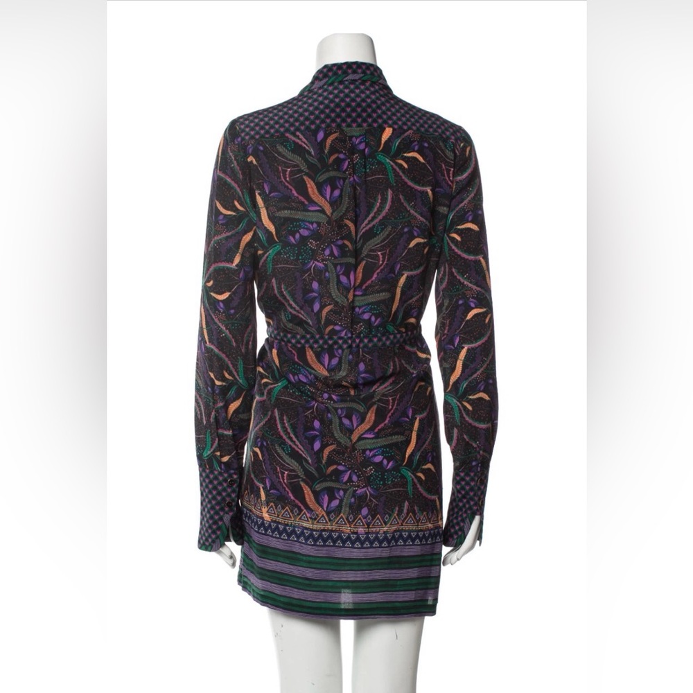 SALONI Jewel Coloured Silk Print Mini Dress (Sz 4) - Picture 3 of 8